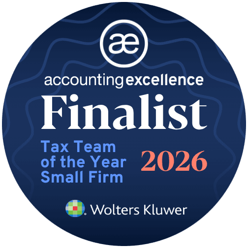 Accounting Excellence Awards 2026 finalist badge